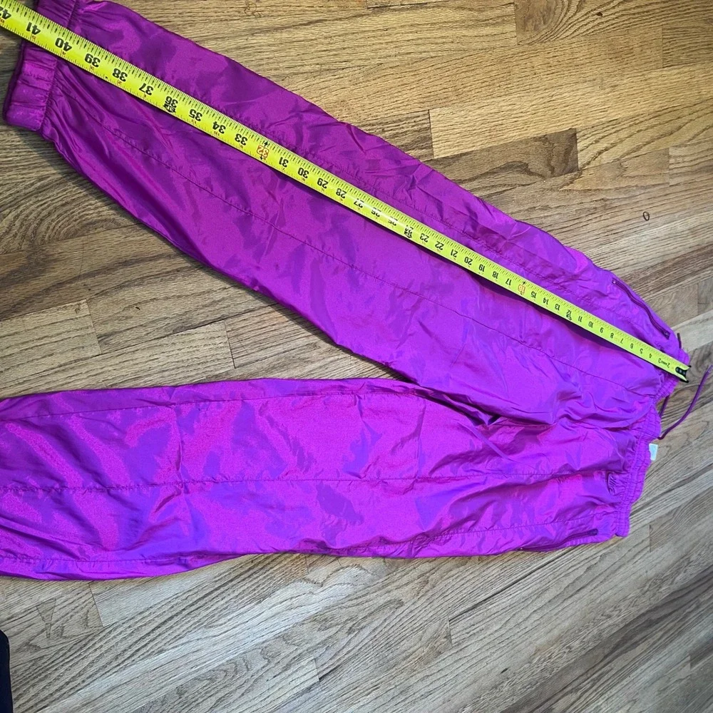 Vintage Nike Purple Nylon Windbreaker Track Pants Mesh Lined Ankle Zip Small